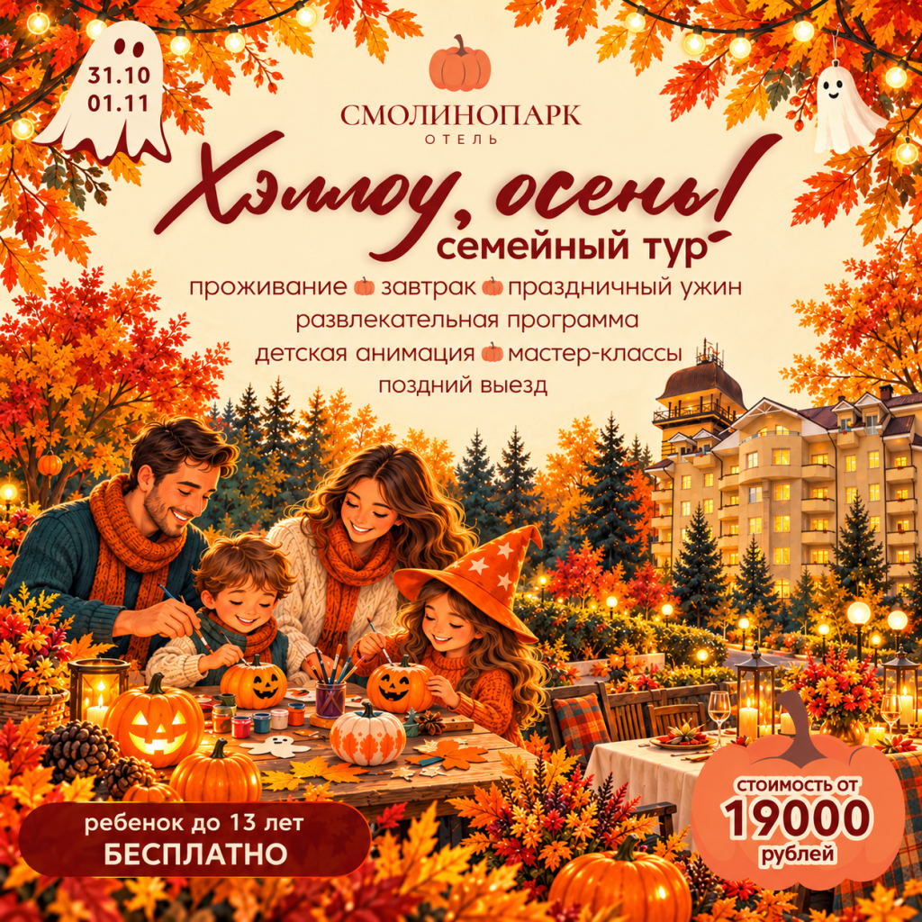 осенние каникулы, детские осенние каникулы, тур выходного дня, семейный отдых